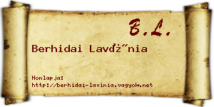 Berhidai Lavínia névjegykártya